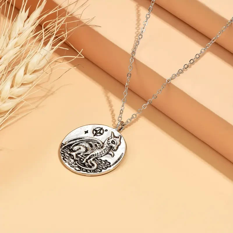 Elegant 925 Sterling Silver Charms Fashion Unique Flying Dragon Pendant Necklace