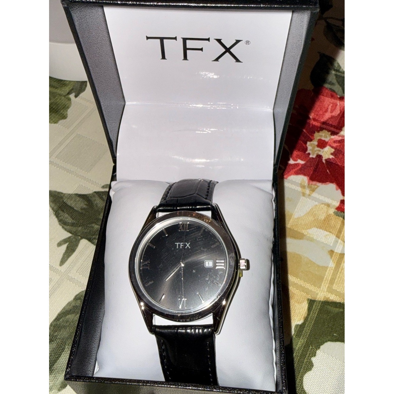 NIB TFX by Bulova Men’s Black Dial Leather Strap Watch | Style 36B110