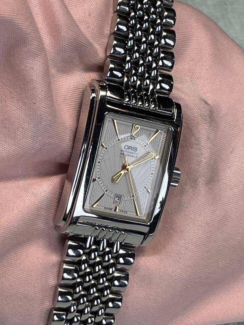 ORIS 25 Jewels Watch 30M Original Rice Bracelet Wrist 16cm6.3in Box Booklet Runs