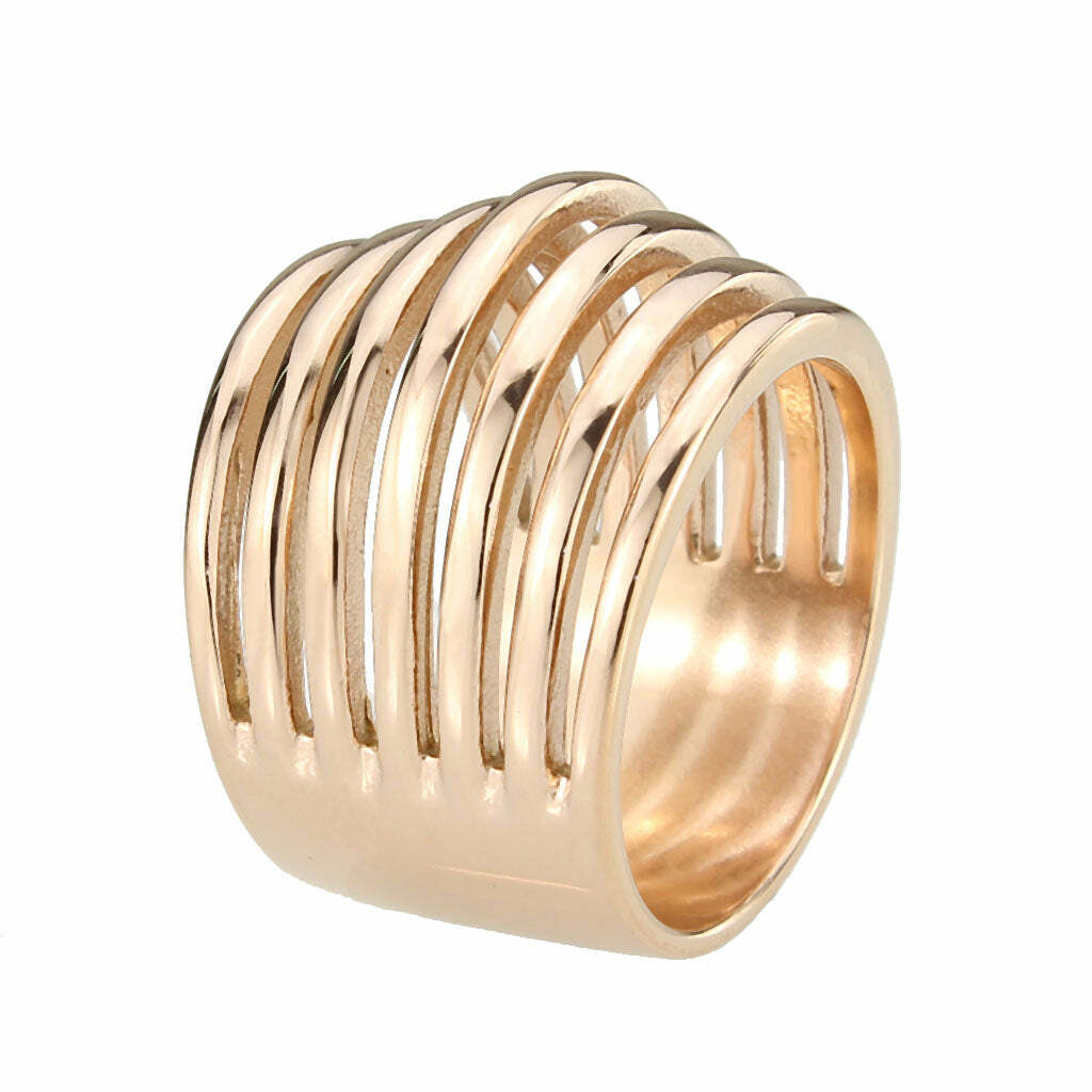 TK3797 – IP Rose Gold(Ion Plating) Stainless Steel Ring with NoStone in No Stone