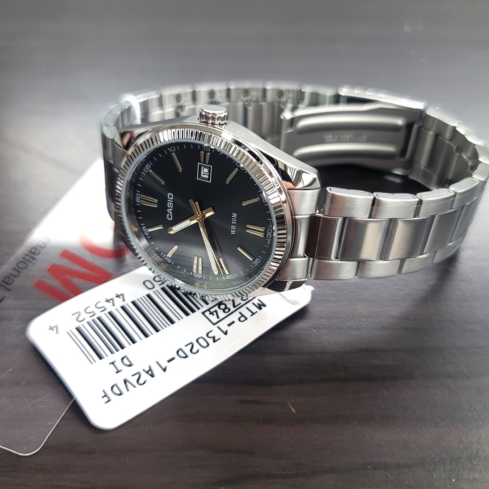 CASIO Men Analog Stainless Steel silver Band Watch Original New MTP-1302D-1A2VDF
