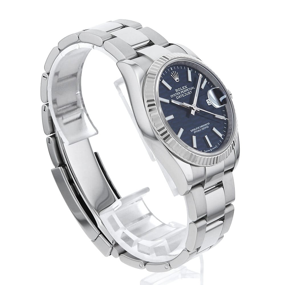 ROLEX DATEJUST 36 126234 blue Fluted motif bar 3 rows oyster bracelet Random…