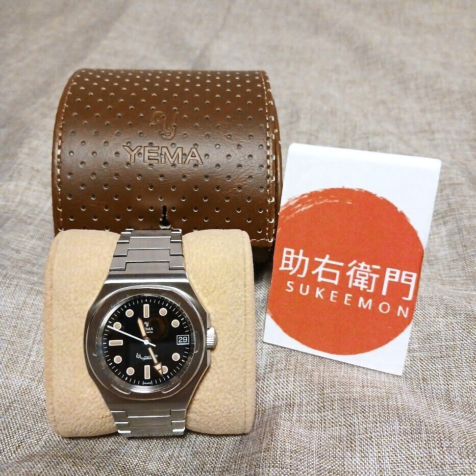 YEMA Wristmaster Traveler YWTR21 Automatic Mens Watch Cal.YEMA2000 Date Black