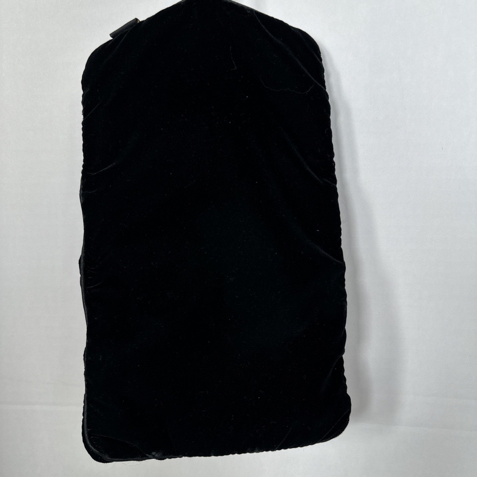 Black Velvet Jewelry Roll Travel Organizer Satin Lined Case Bag