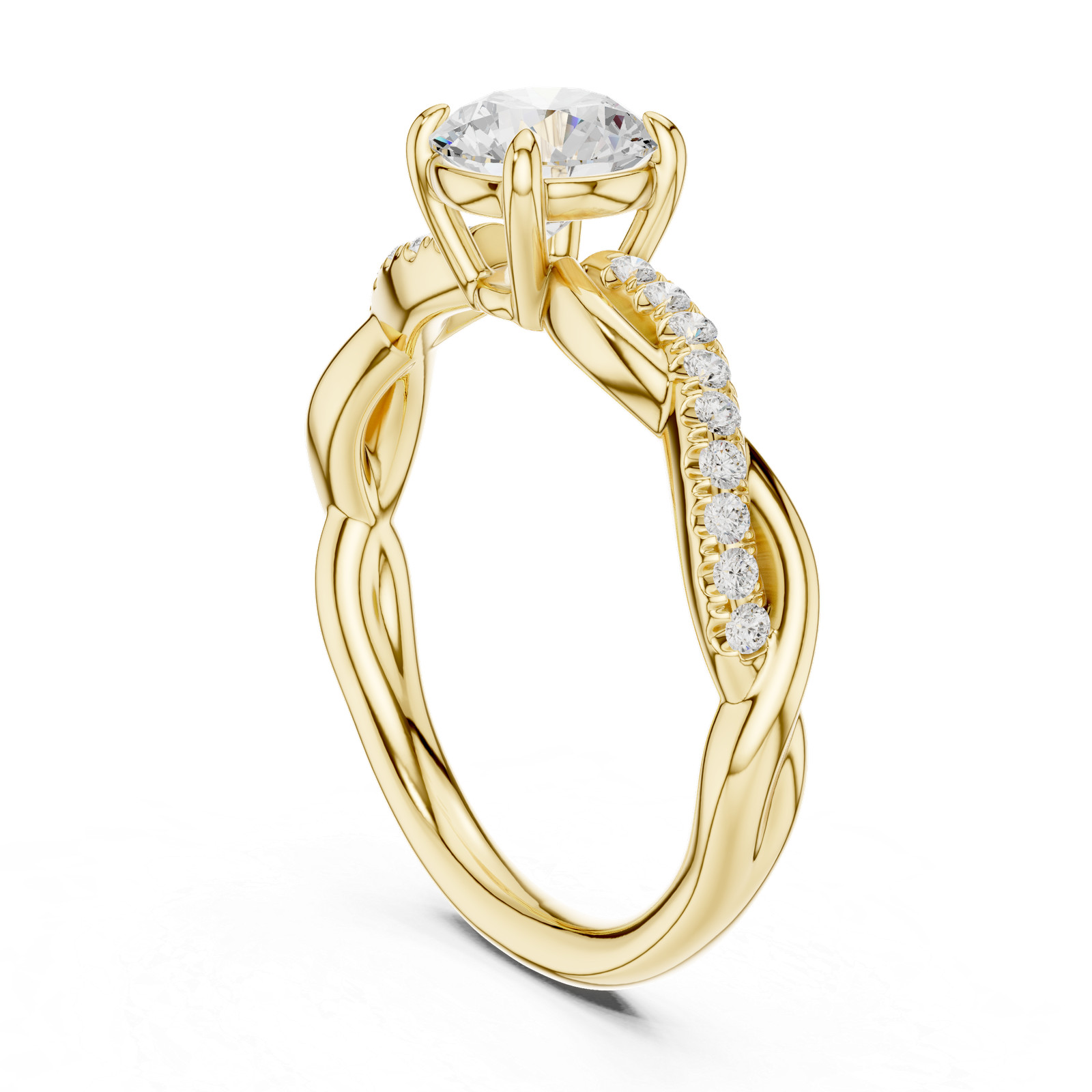 Certified Round Natural Diamond Ring Stunning Gift for Wedding 14K Gold Over
