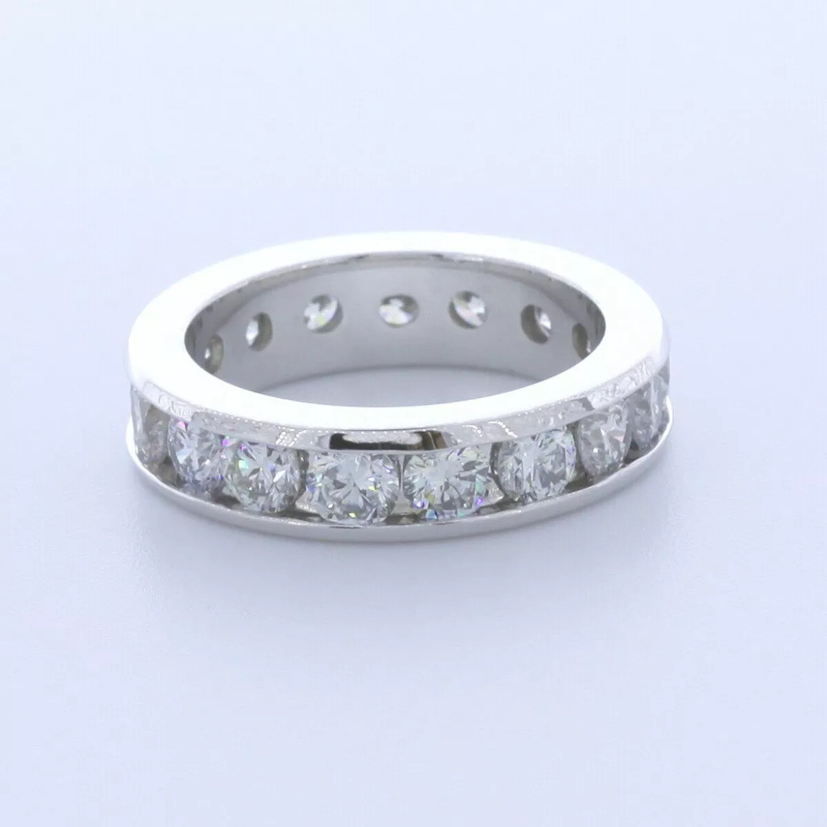 Eternity Wedding Ring 14K Gold Classic 4.50 Carat Round Lab-Grown Diamond E VVS2