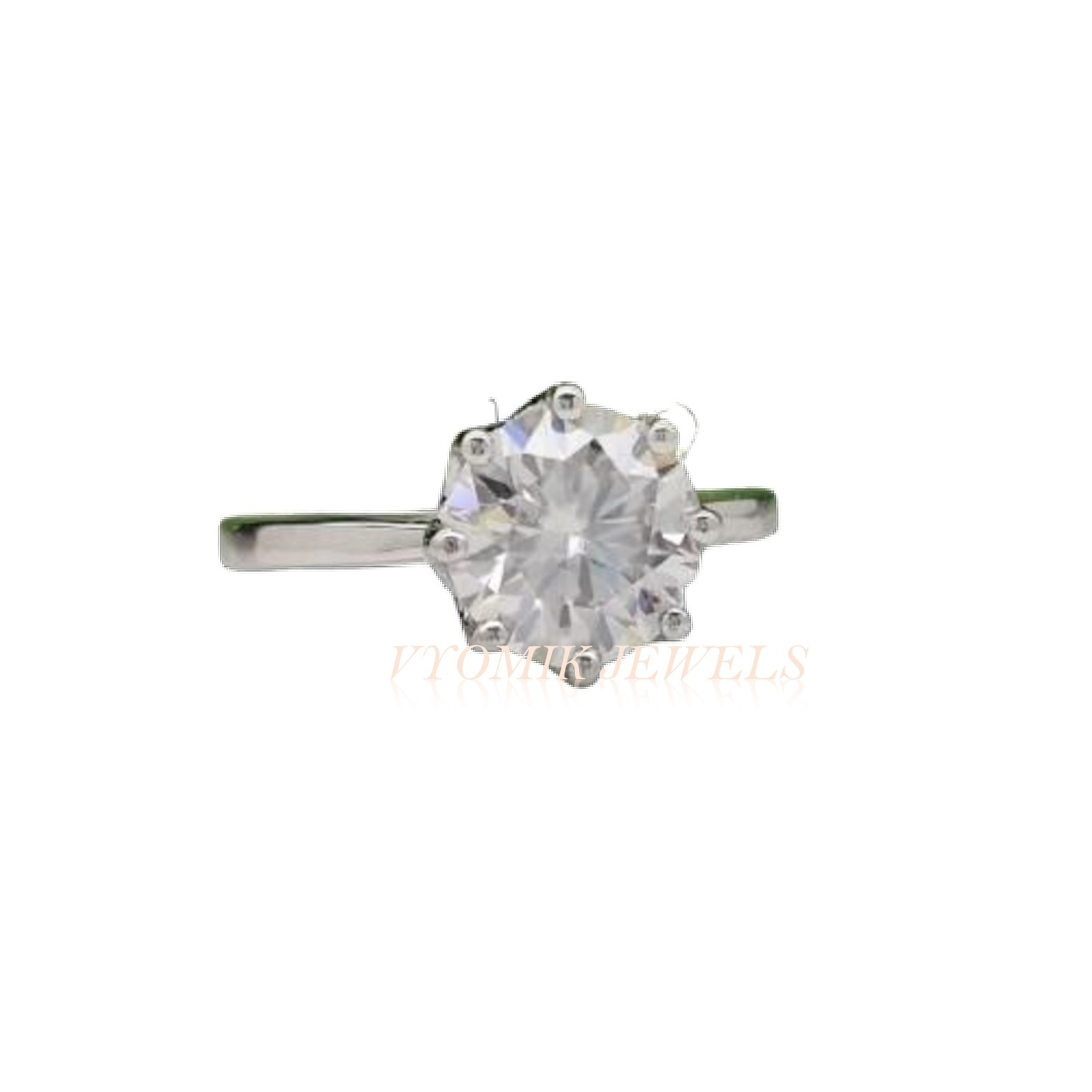 Beautiful 10 ct Lab Created Off White Diamond Ring 925 Sterling Silver