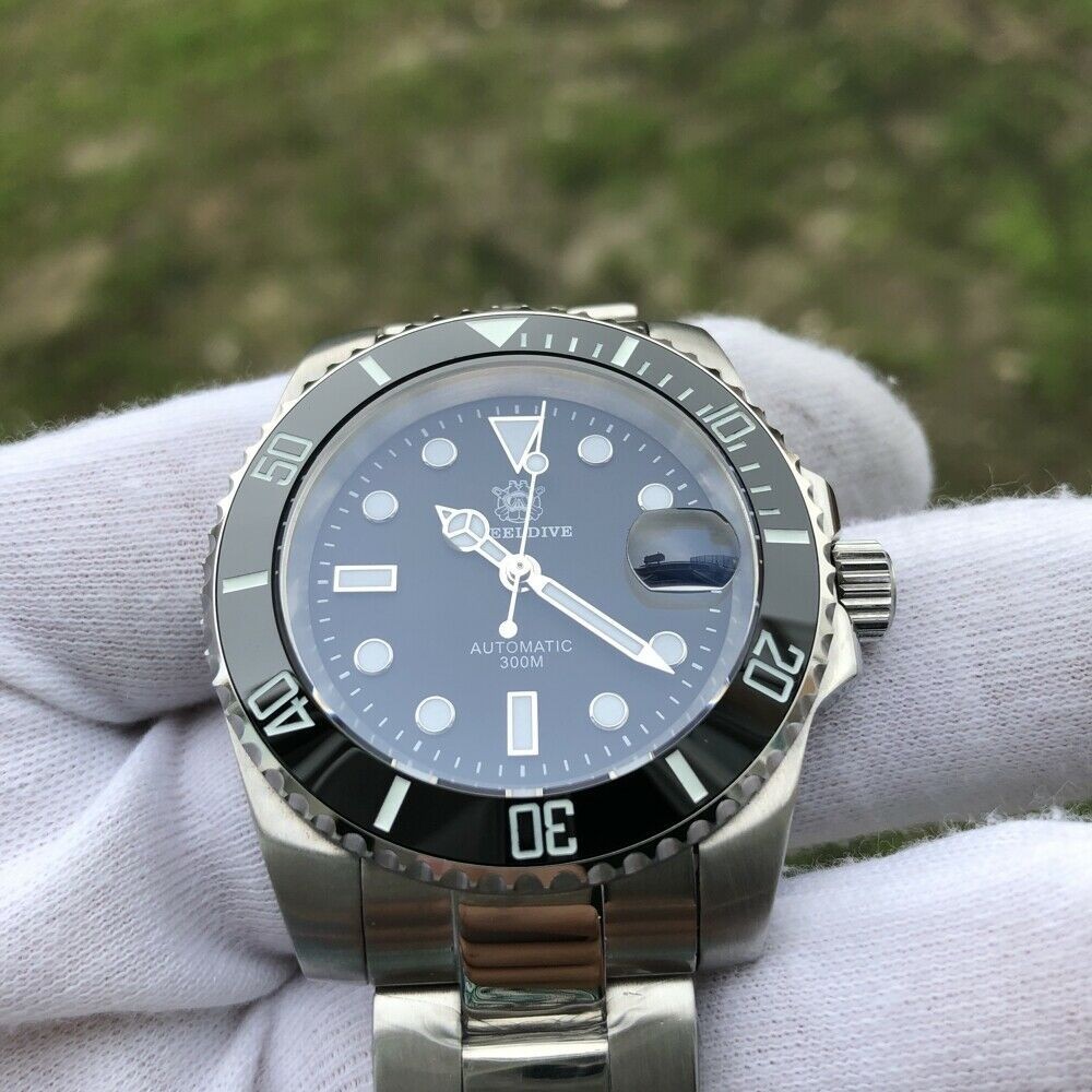 Steeldive SD1953 Black Sub 300M Automatic Dive Watch Sapphire NH35 24 Jewels