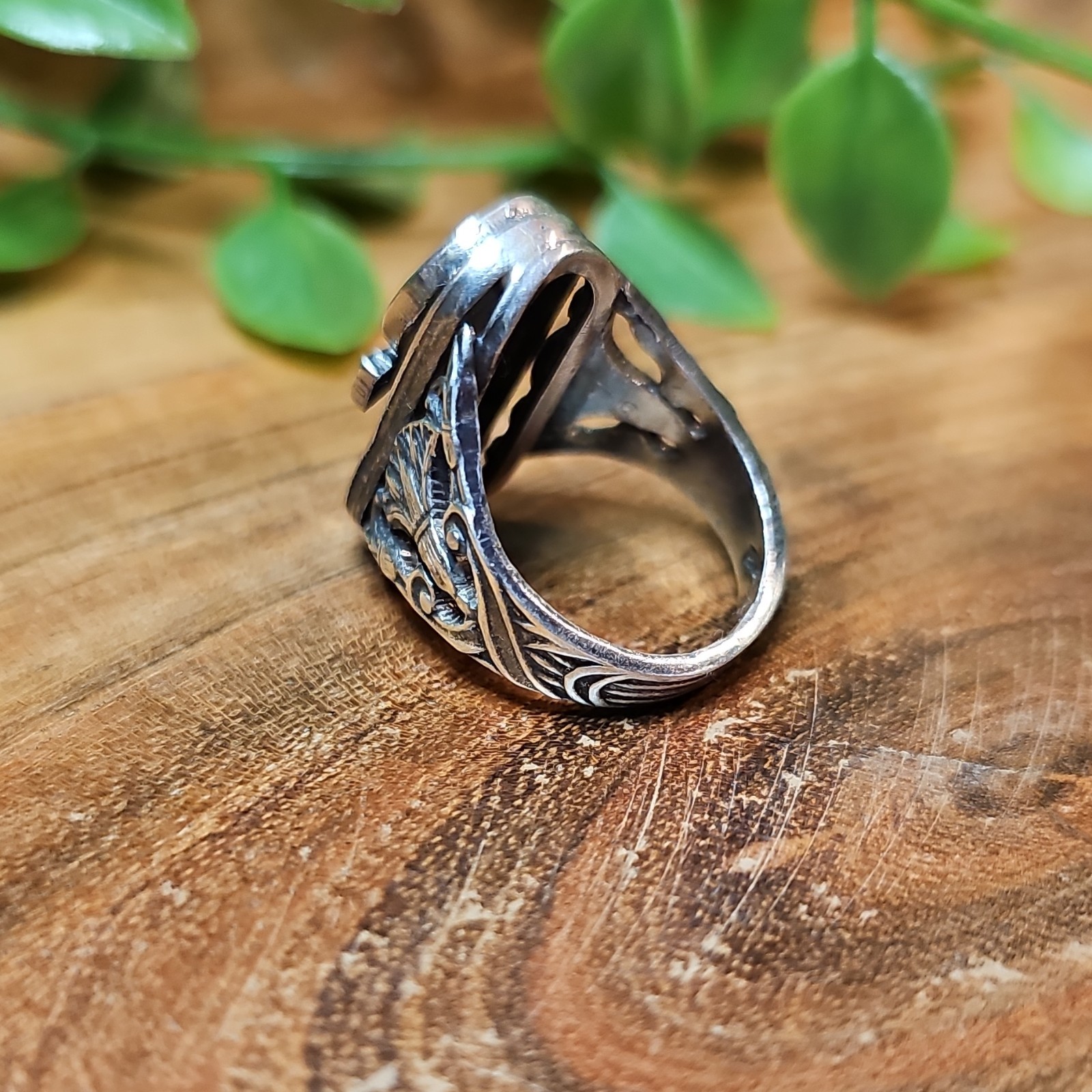 Sterling Silver Scarab Ankh Ring Egyptian Mythology Filigree Statement Sz 6.5