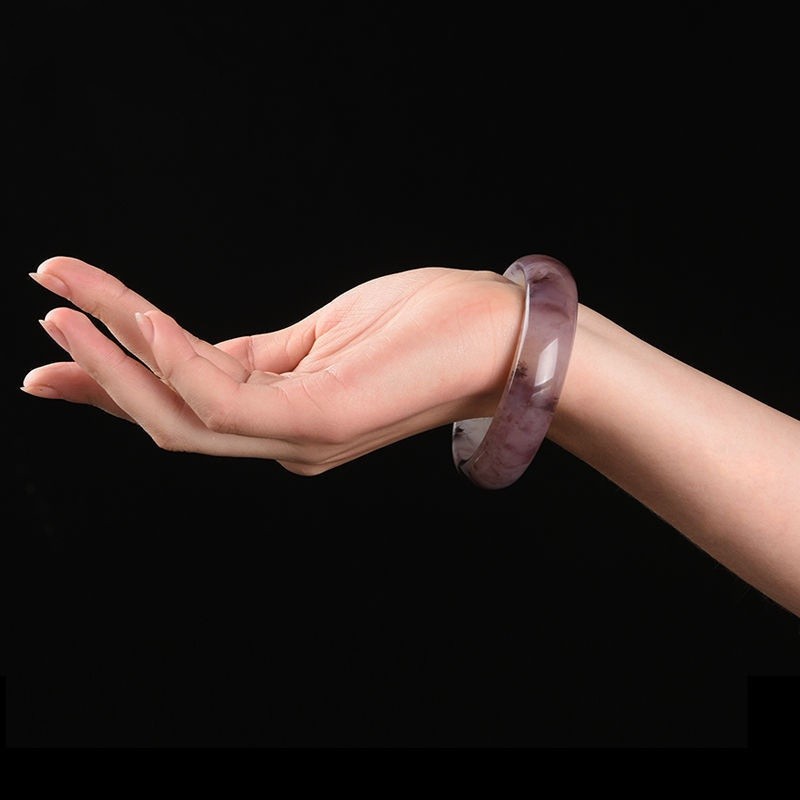 Natural Hotan Violet Jade Bangle 54-64mm Inner Diameter Gemstone Bracelet