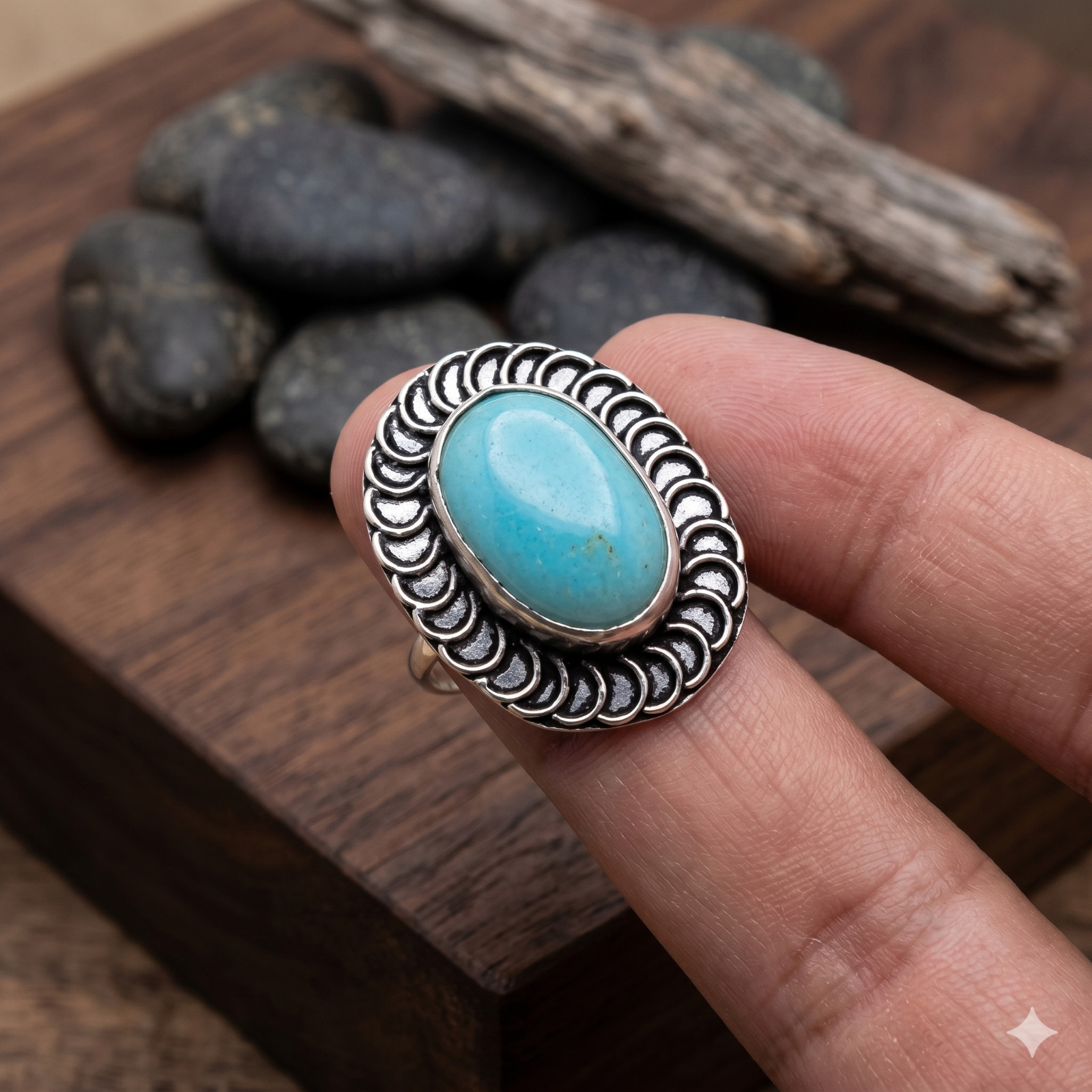 925 Silver blue onyx Handcrafted Artisan Wife Unique Trendy Engagement New Ring