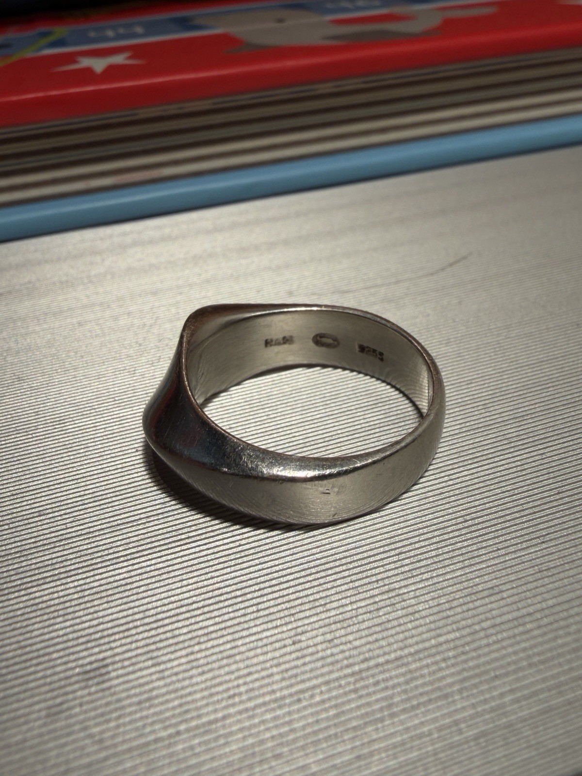 Unique Georg Jensen Modernist VINTAGE size 7.5 Silver 925 Ring 8g
