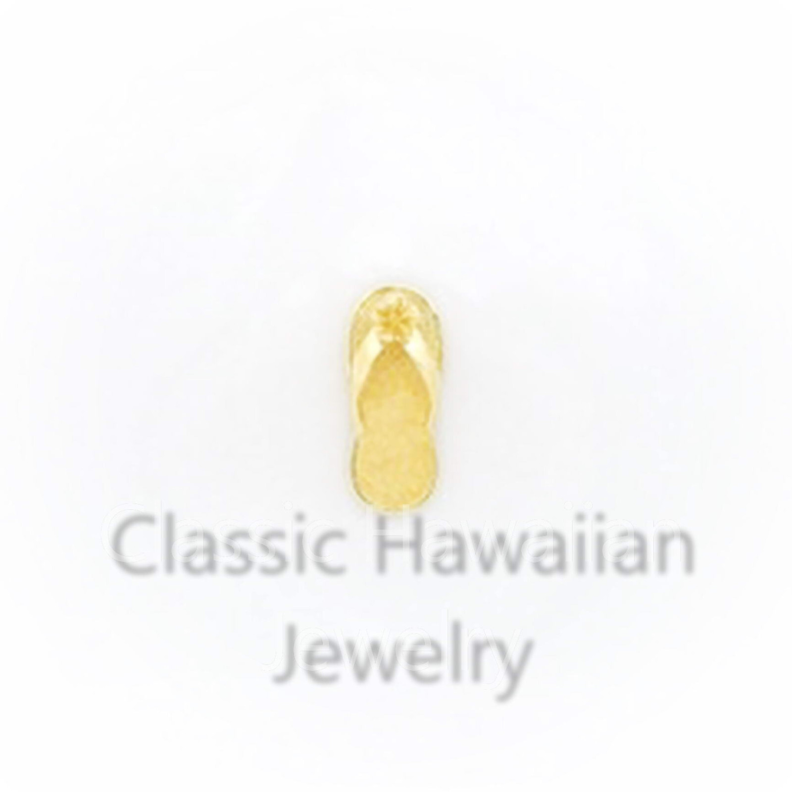 4x10MM Tiny 14K YELLOW GOLD HAWAIIAN Slipper PETITE CHARM PENDANT Flipflop
