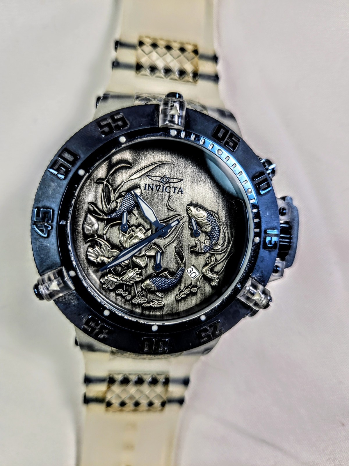 Invicta Subaqua Noma III Chronograph Date Quartz 200m Blue Dial Silicone