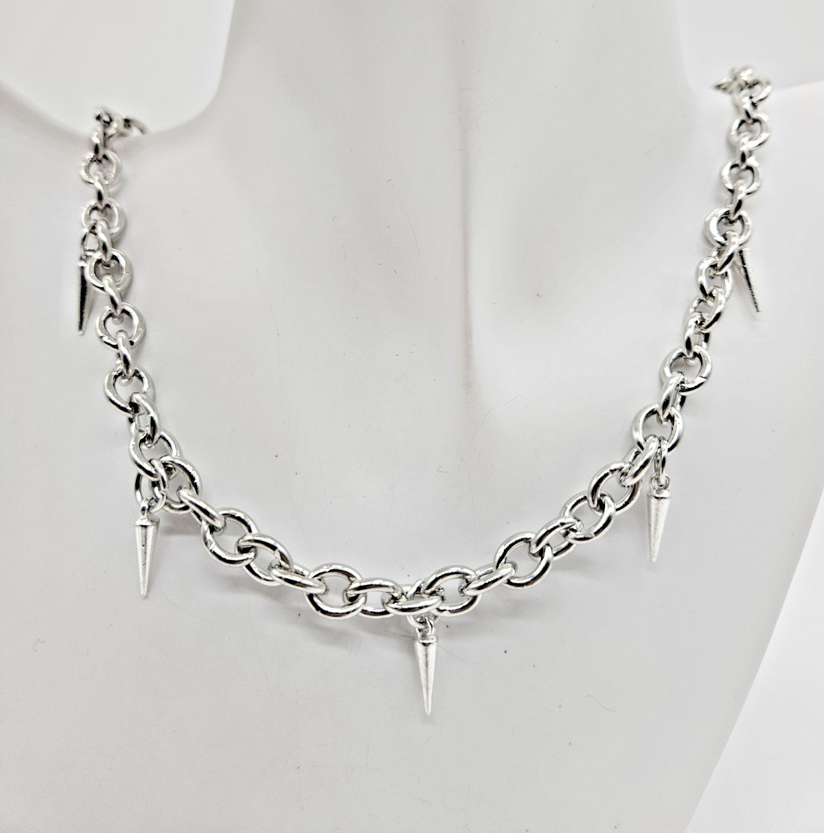 Stainless Steel Punk Stud Thorns Pendant Chain Necklace Fashion Jewelr 13-1