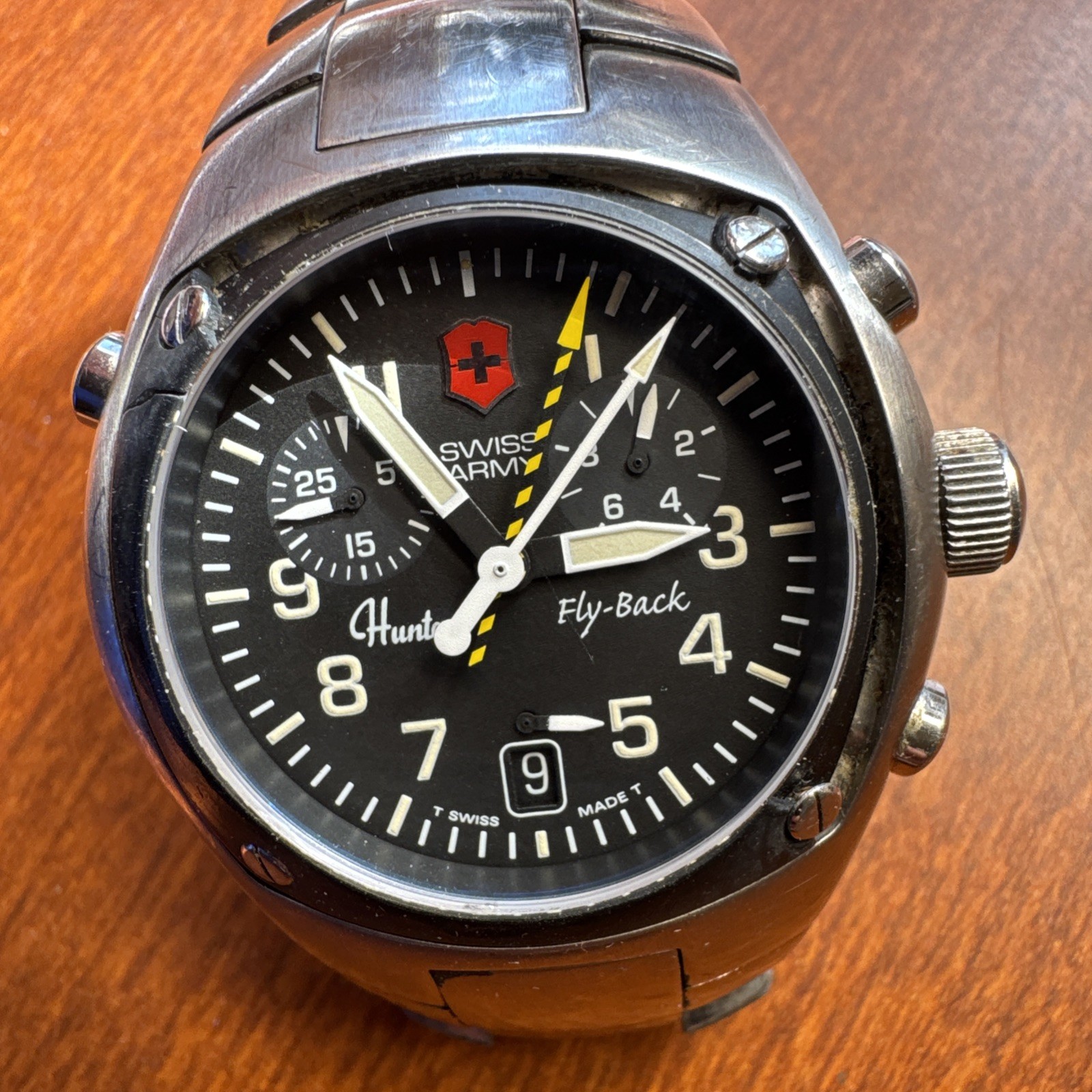 Swiss Army Hunter Flyback Chronograph Watch, WORKS RARE, read 41mm ETA 251 292