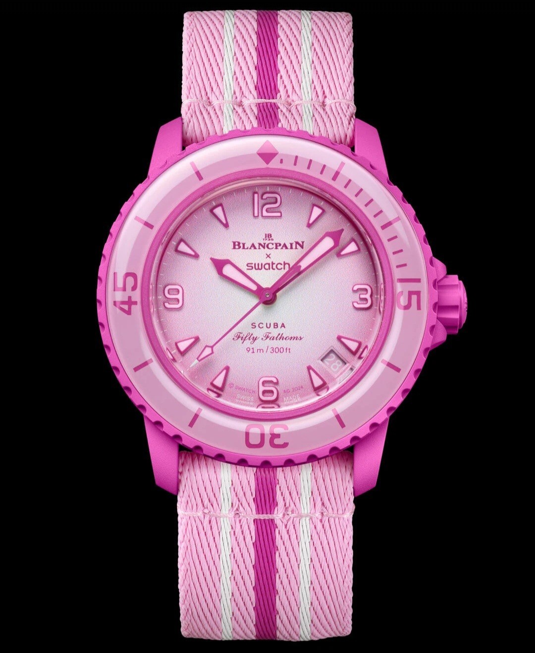 Swatch x Blancpain Bioceramic Scuba Fifty Fathoms Pink Ocean Watch BRAND NEW
