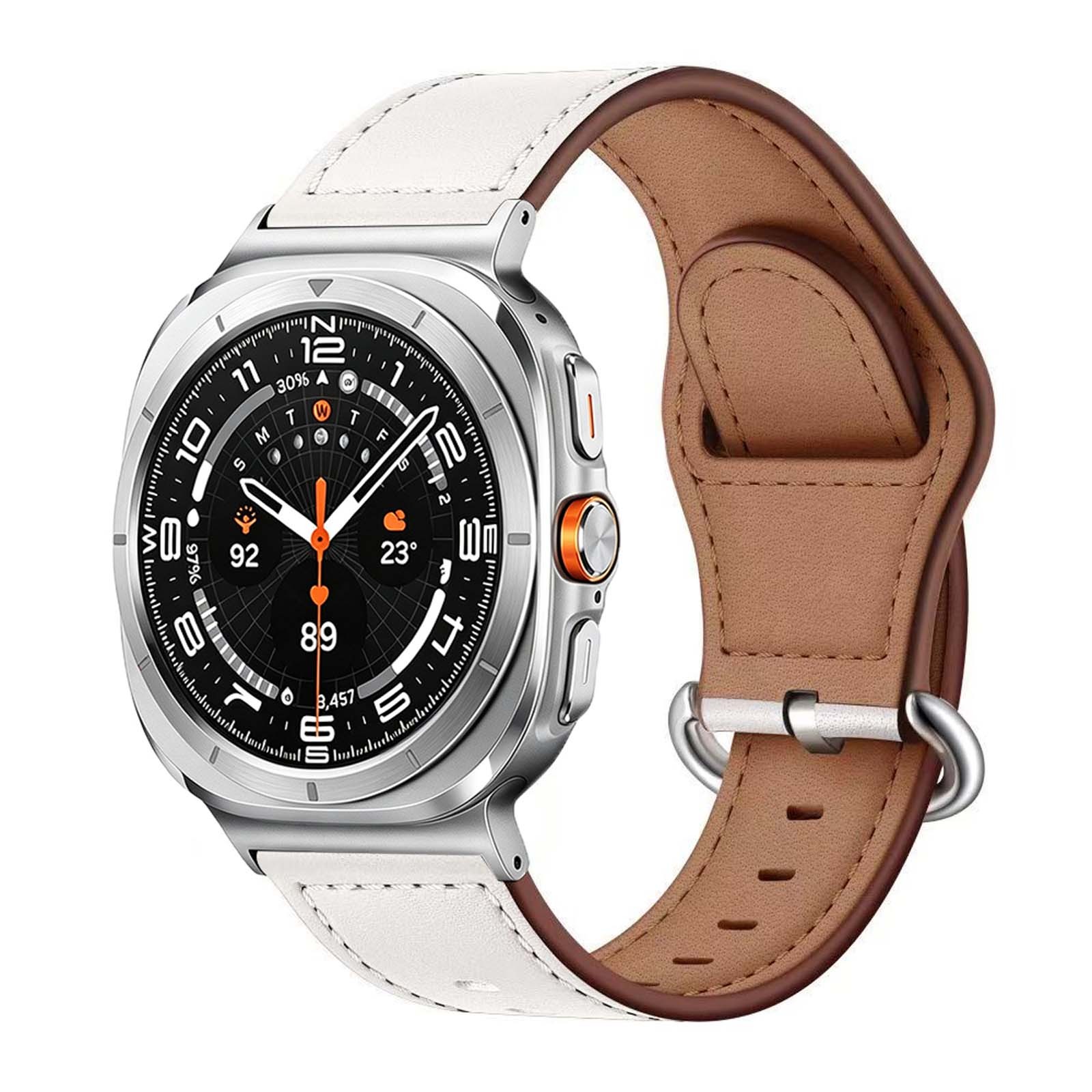 For Samsung Galaxy Watch 8/Ultra 2025 Band Classic Business Leather Strap