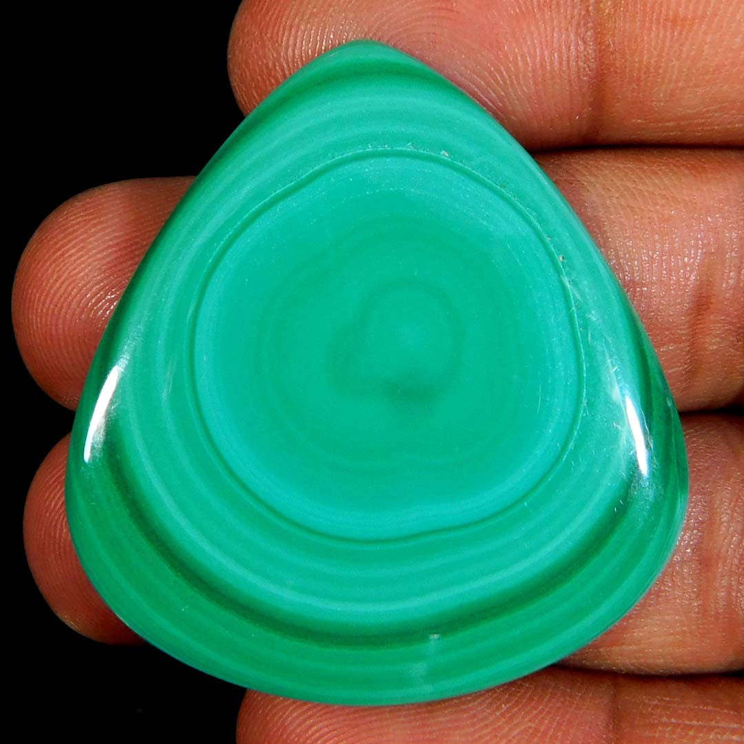 58.85Cts. Natural Miraculous Green Malachite Pear Cabochon Loose Gemstone