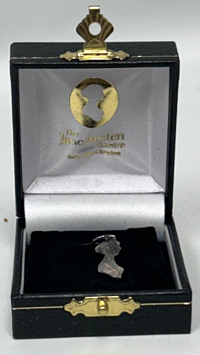 Vintage Sterling Silver Jane Austen Centre Silhouette Pendant with Box Vintage