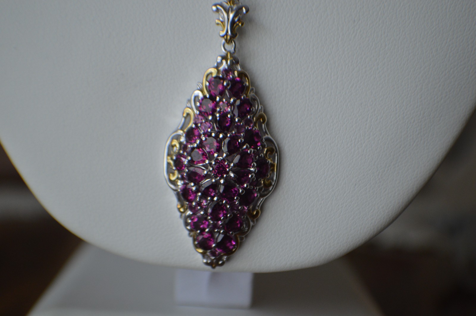 6.65ct Premium Ember Garnet Pendant with 20″ Chain Rhodium over Fine Silver