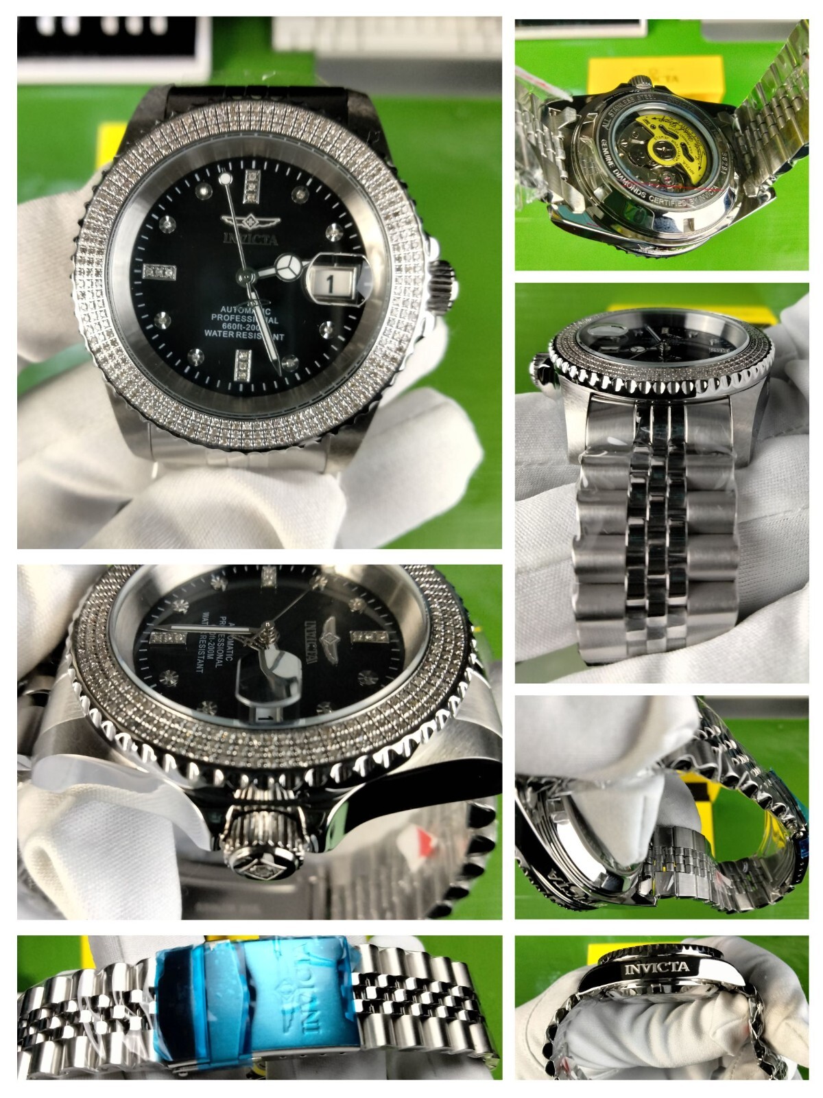 Invicta Pro Diver 38291 Diamond Automatic Watch 42 mm Steel 287 Diamonds WR 200M