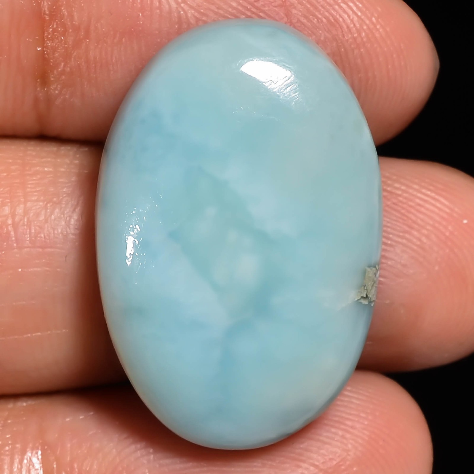 100% Natural Larimar Oval Shape Cabochon Loose Gemstone 23.5 Ct 25X16X5mm UG8399