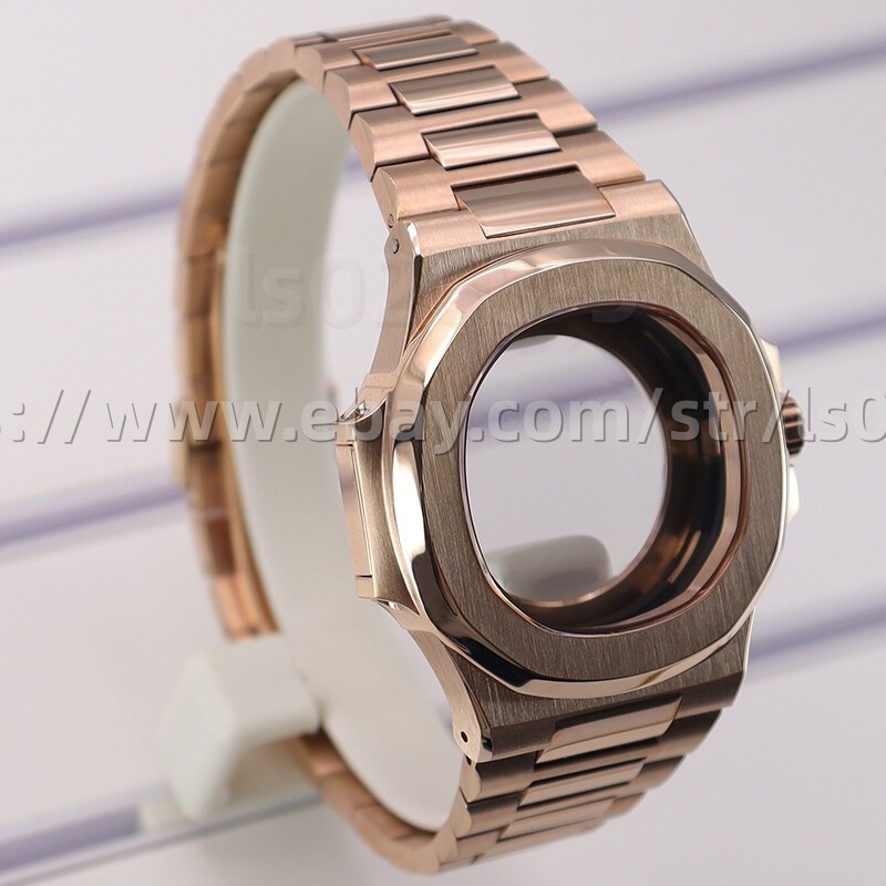 39.5mm Rose Gold Watch Cases 904 Strap Sapphire Glass For NH35 36 Movement