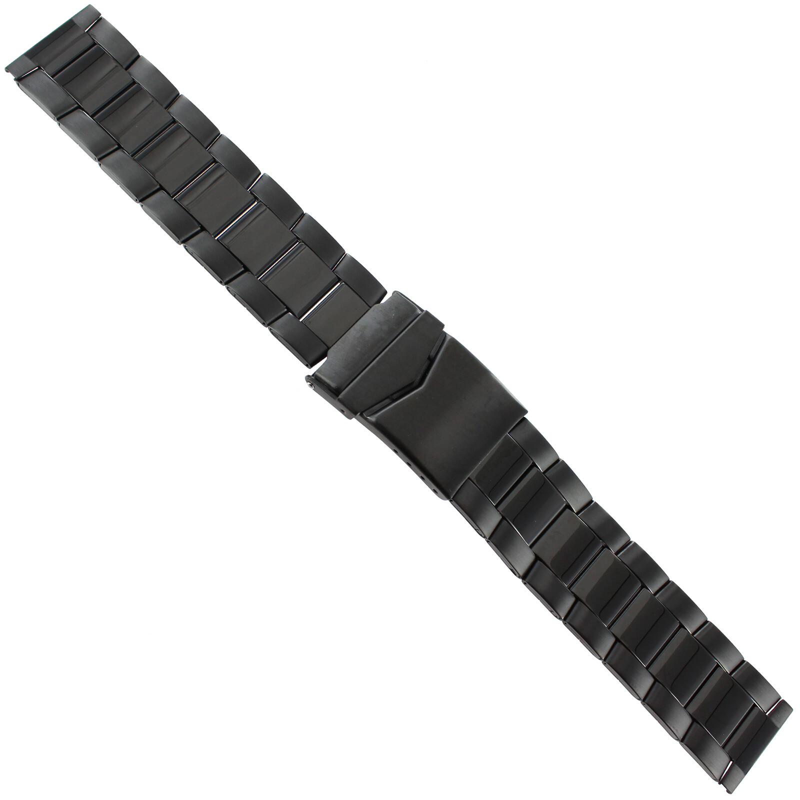 20mm deBeer Black PVD Stainless Fold Over Deployment Clasp Mens Band Long LM614
