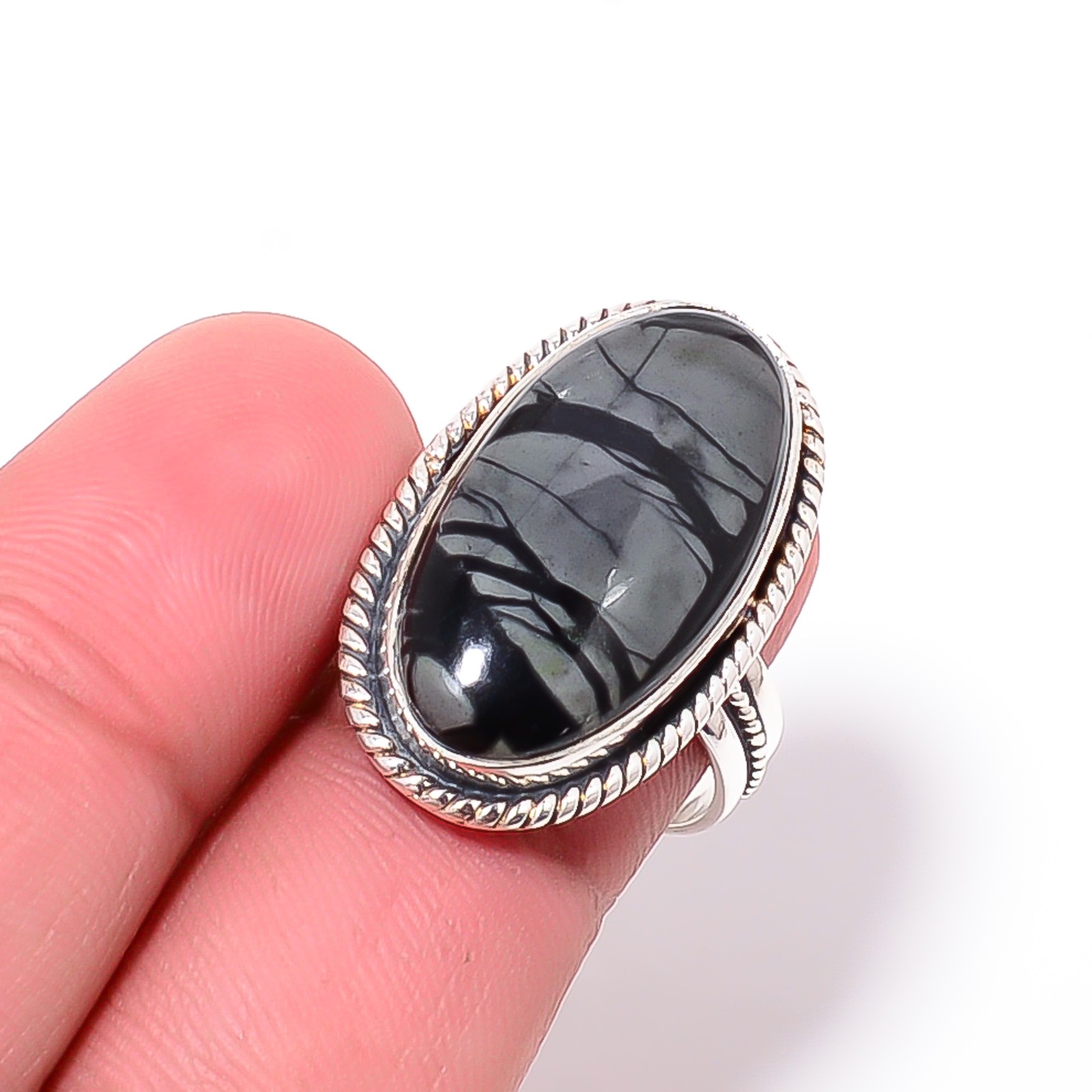 Picasso Jasper Gemstone Solid 925 Sterling Silver Ring, Christmas Gift For Her