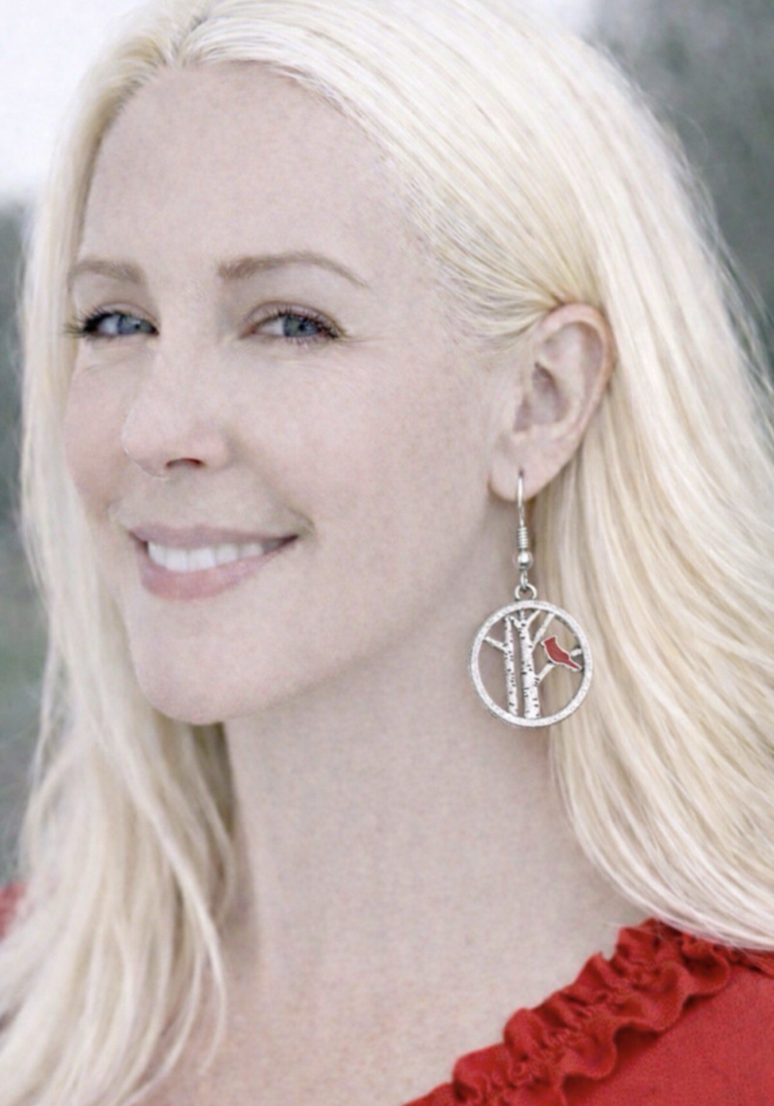 Cardinal Dangle Earrings 925 Sterling Silver Birds NEW