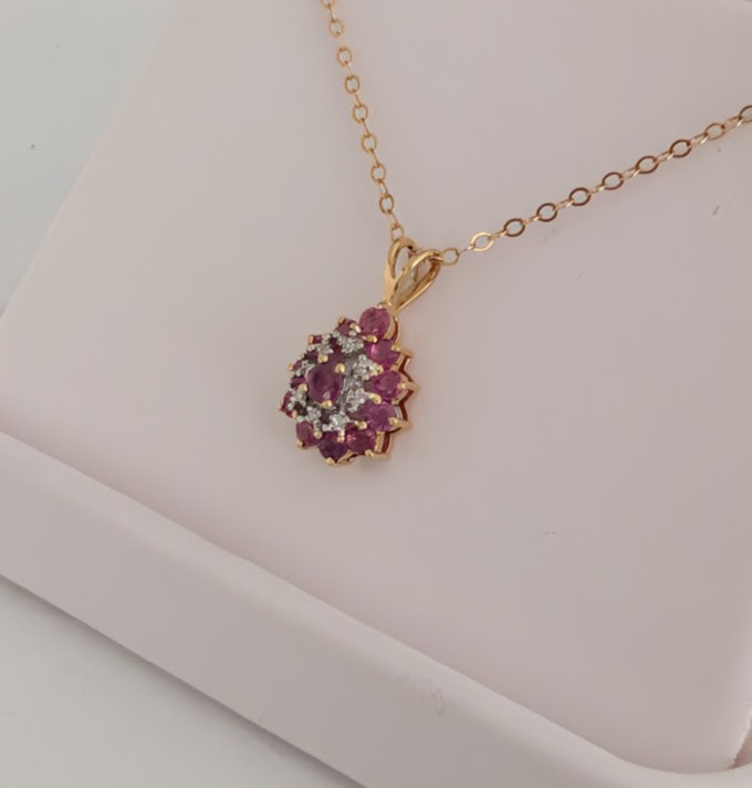 Ruby & Diamond Necklace 14K 3.2 Grams Retail Price $1899 Make Me An Offer!