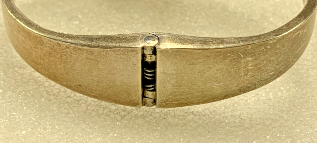 Escorcia Mexico Sterling Silver Modernist Hinged Cuff Bracelet Signed – 138B