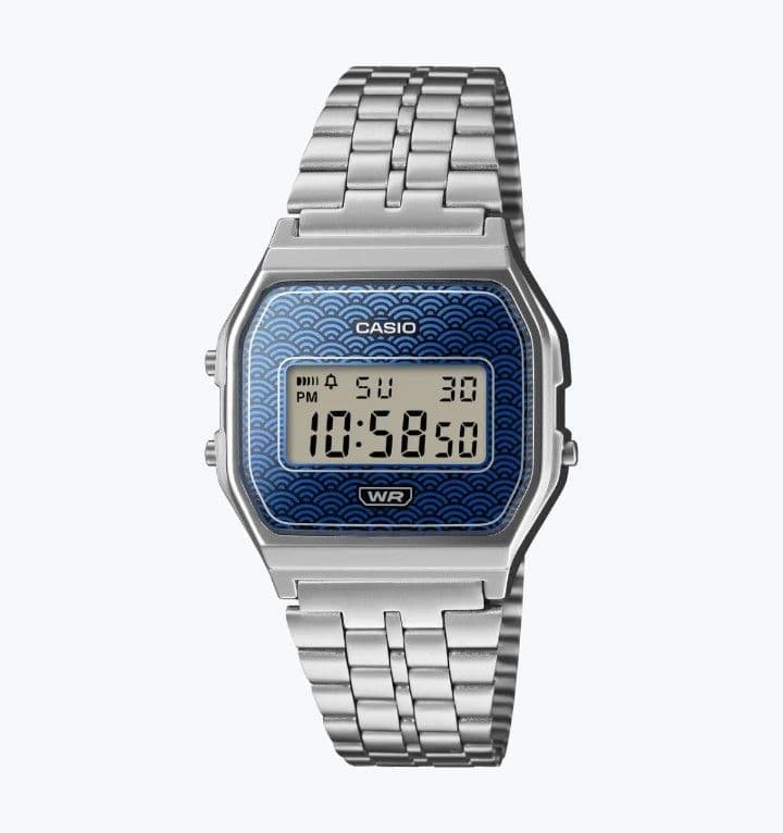 Brand New CASIO A159WEVJ 2JR Wristwatch Seigaiha Made in Japan