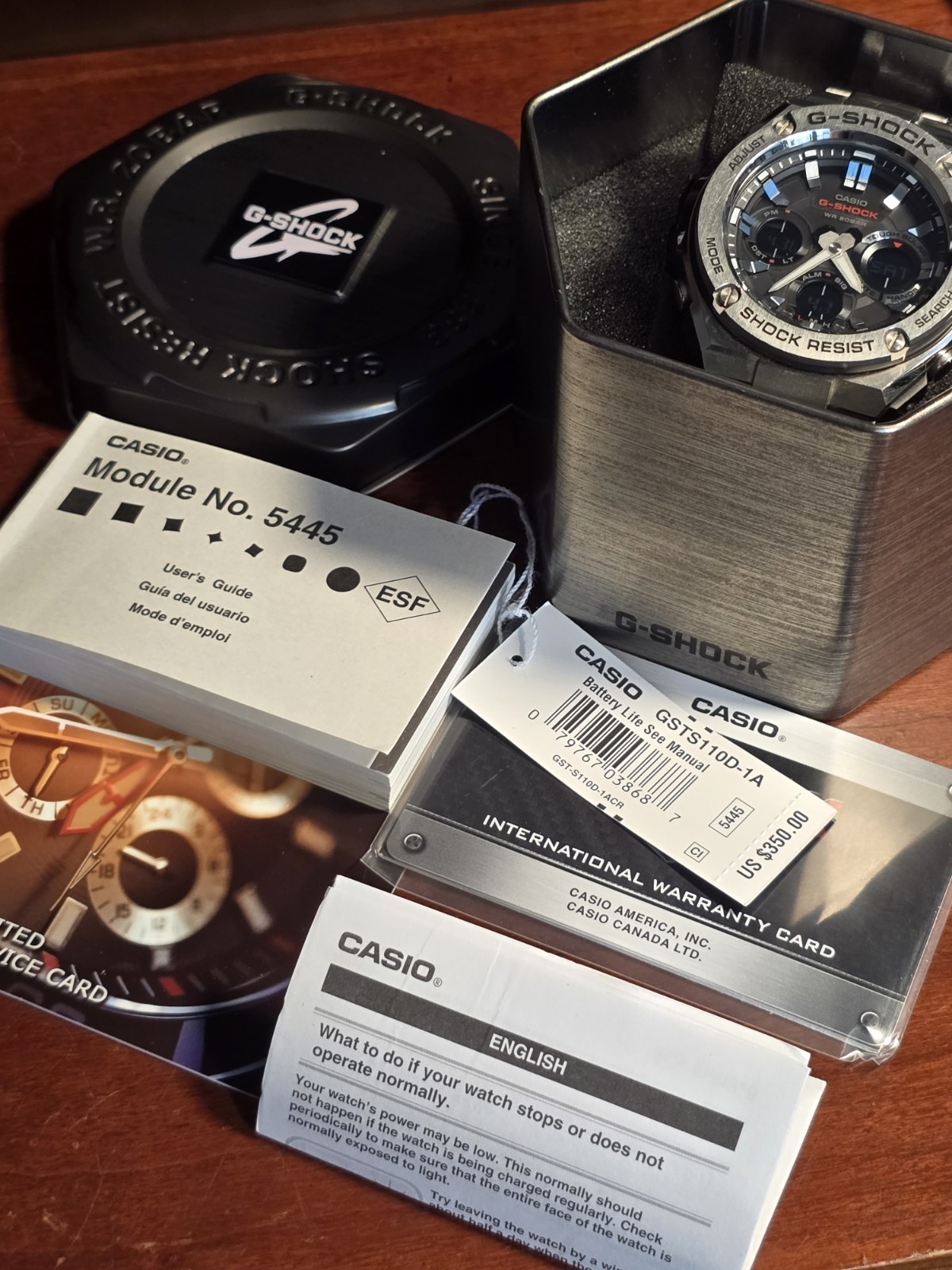 Casio G-Shock G-Steel GST-S110D-1A Tough Solar Stainless Steel Men’s Watch