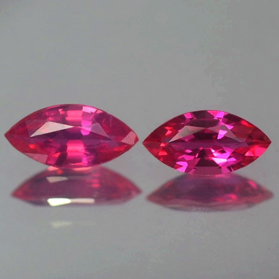 0.36CT LOVELY VVS PAIR UNHEATED UNTREATED MARQUISE PINK RED RUBY NATURAL