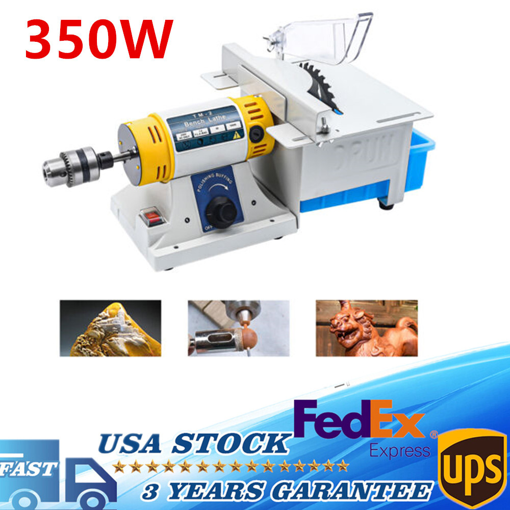 Gem Jewelry Rock Polishing Buffer Bench Lathe Table Saw Cutting Machine Polisher
