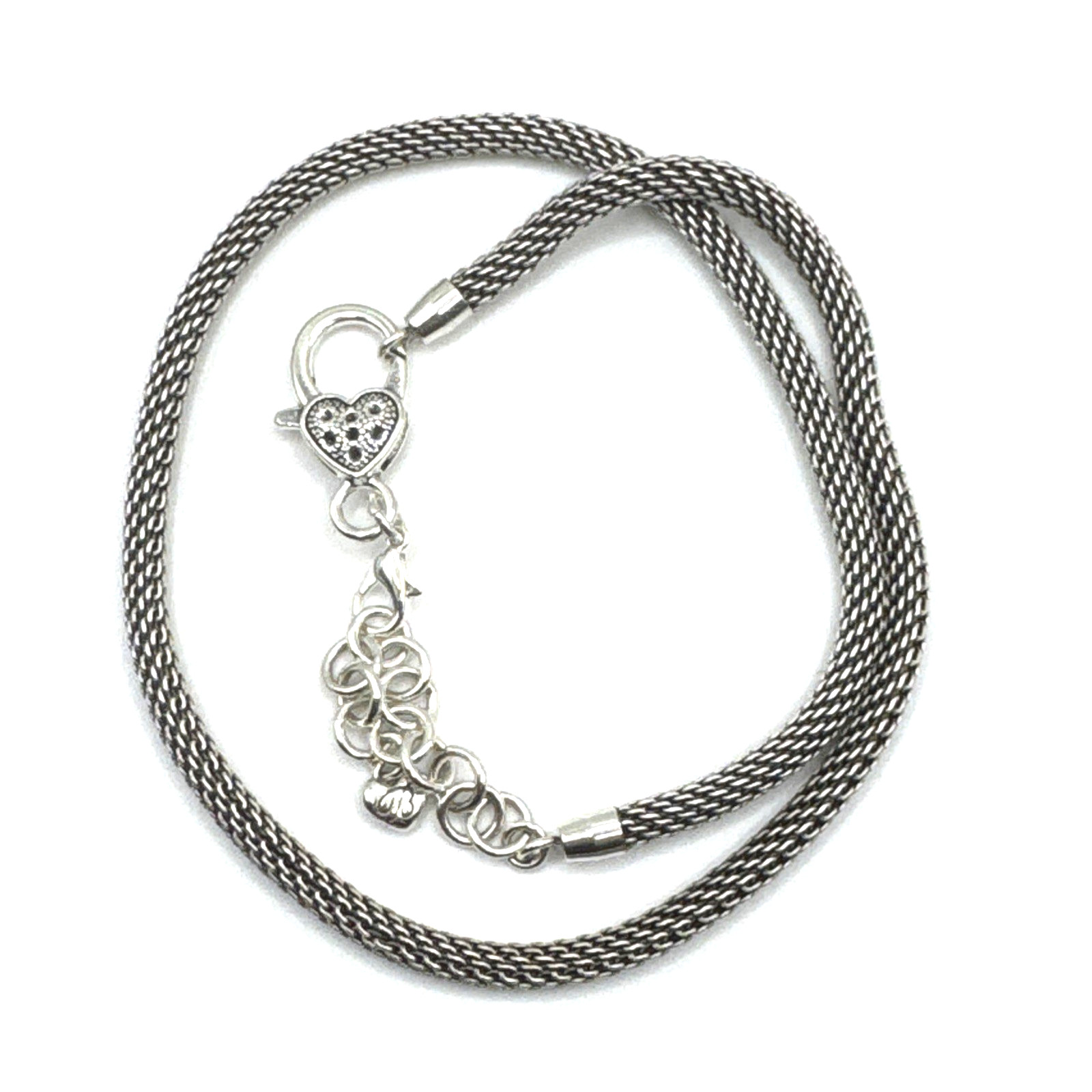 Brighton Glam Mesh Charms/Beads Necklace W/ Non-Brand Heart Clasp 20 Inches