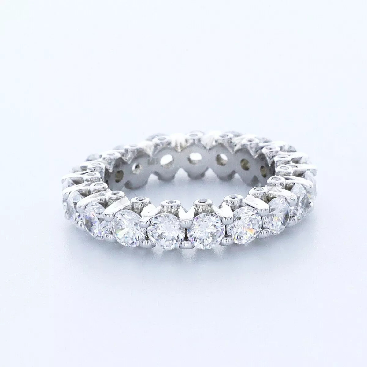 Eternity Wedding Ring 14K Gold Bezel Set 4.50 CT Round Lab-Grown Diamond D VVS1