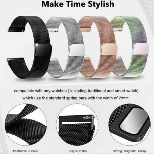 20mm Metal Magnetic Watch Band Strap For Garmin Vivomove Sport / Luxe / Style