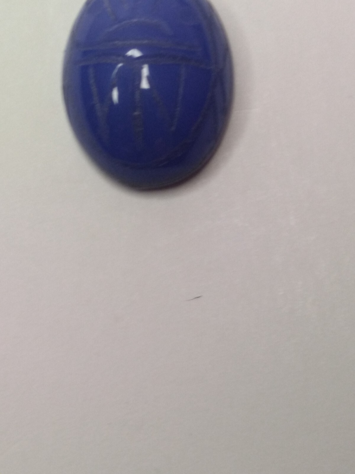 Natural Fine Blue Chalcedony Agate Scarab – Oval 16x12mm 6.97 Ct. Fine Grade