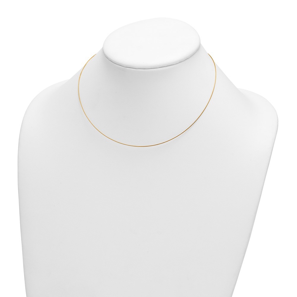 18K Yellow Gold Polished 0.5mm Single Wire Chain Necklace 18″
