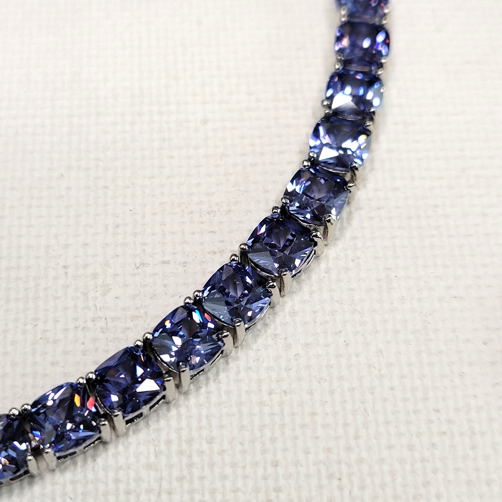 925 Bella Luce Platinum on Sterling Silver Tanzanite CZ Tennis Bracelet 27.5ctw