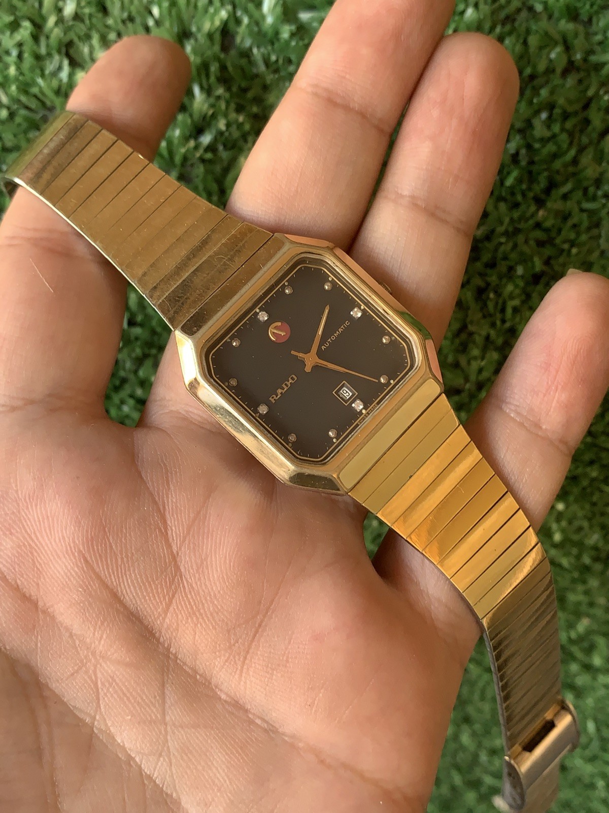 Vintage Rado Automatic Gold-Tone Watch 32mm x 35mm Classic Rectangular Original