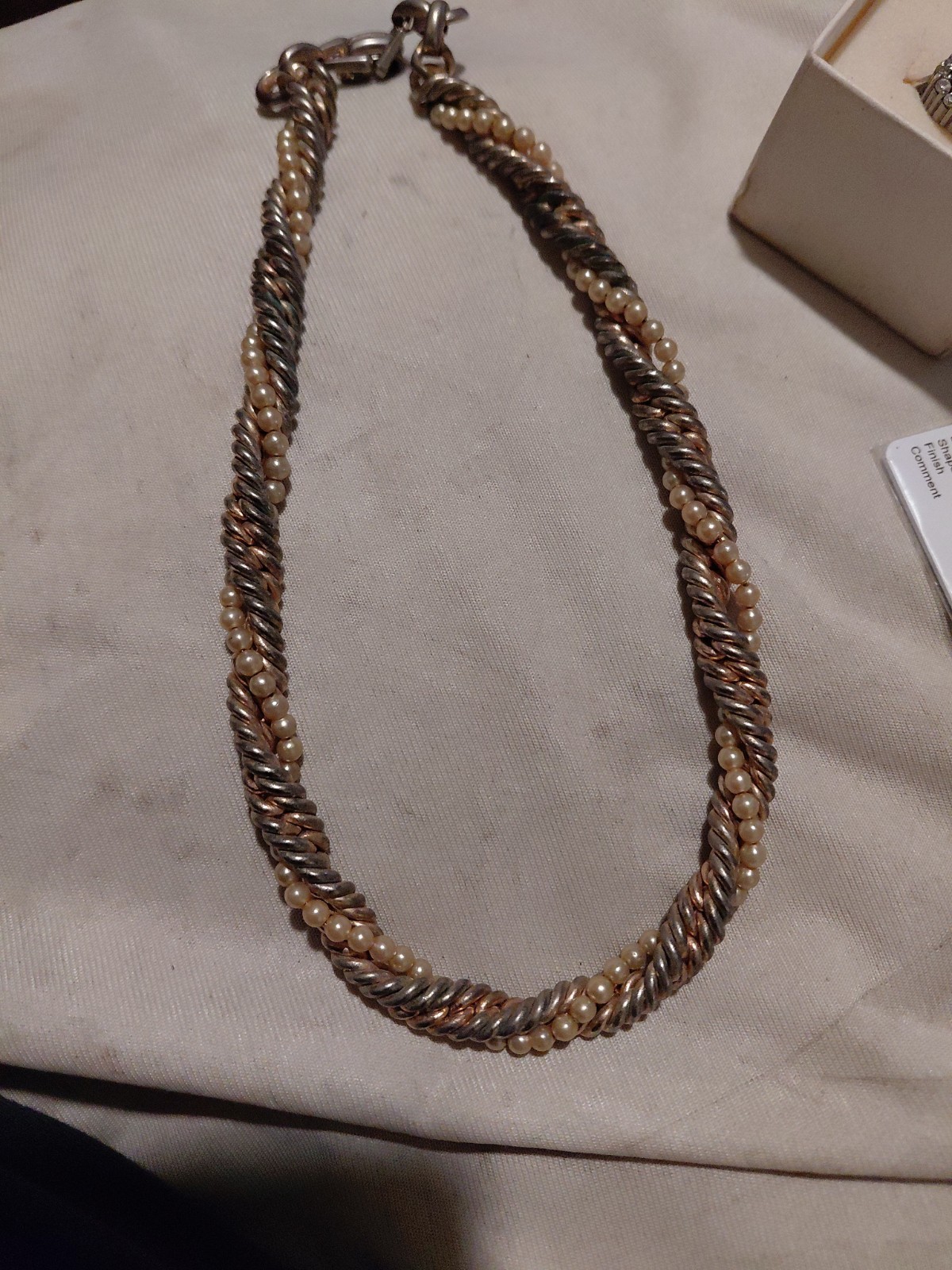 Vintage Barclay Signed Twist MULTI-STRAND Choker Pearl