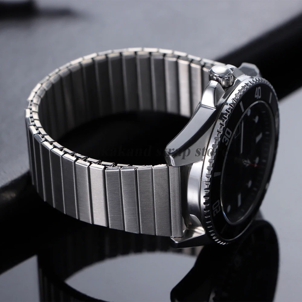 22mm Elastic Stainless Steel Watch Band Metal Stretch Expansion Springs Bracelet