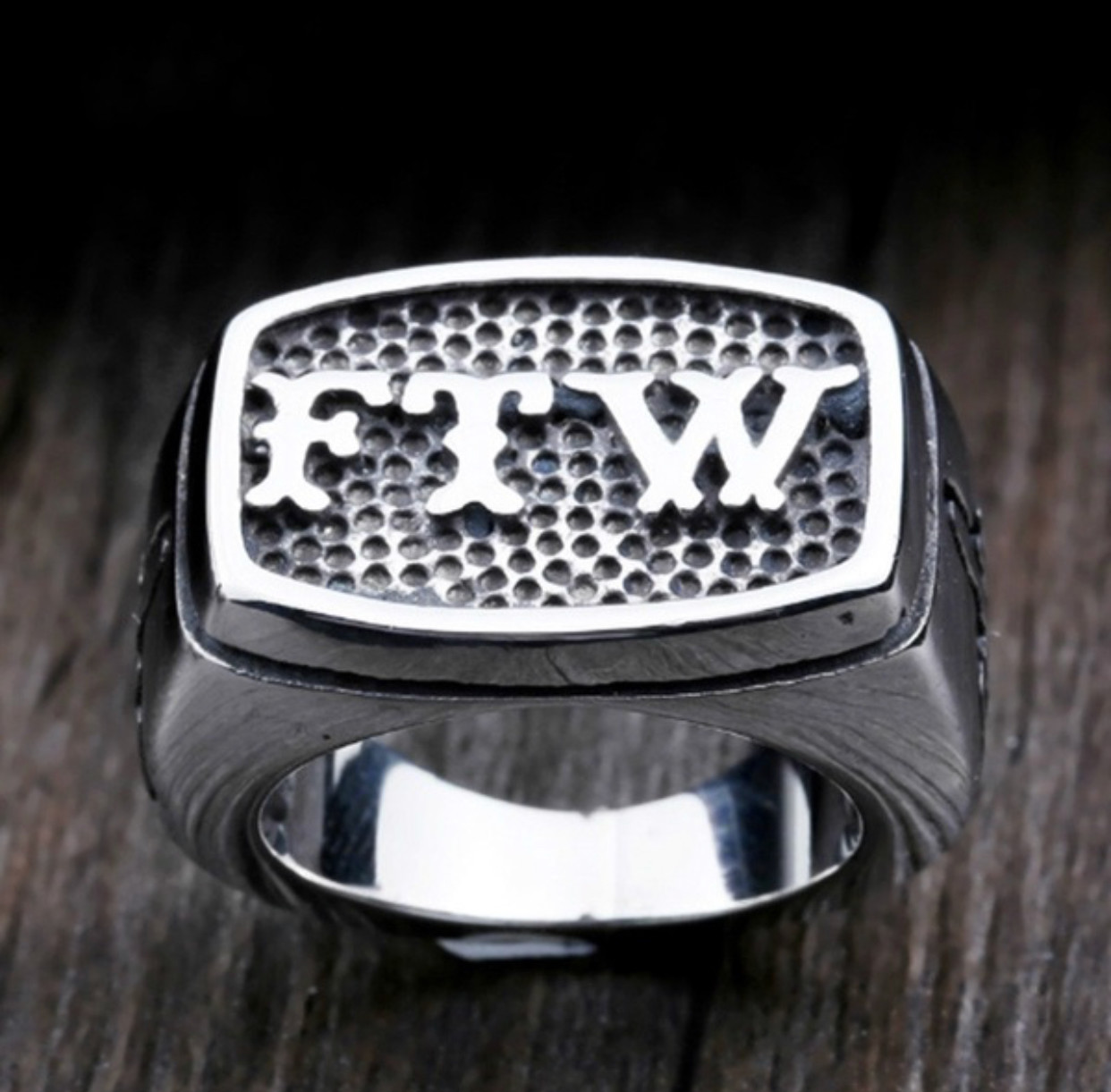 Men’s Motorcycle Biker Rider Style Ring Harley FTW Outlaw Middle Finger Up 7-14