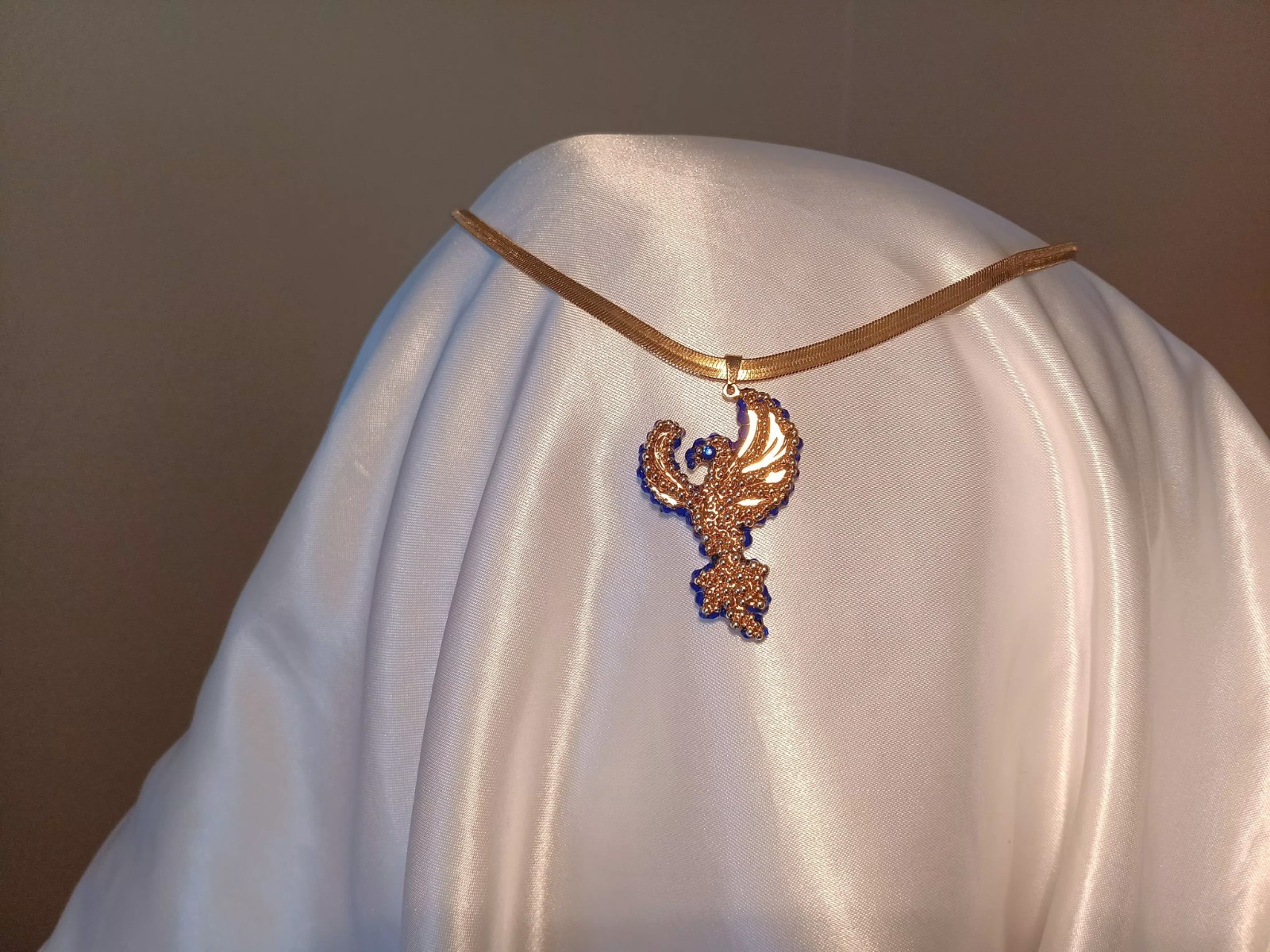 Crystal Phoenix Necklace – Dual Ice & Fire Bird Jewelry – Phoenix Set Gift