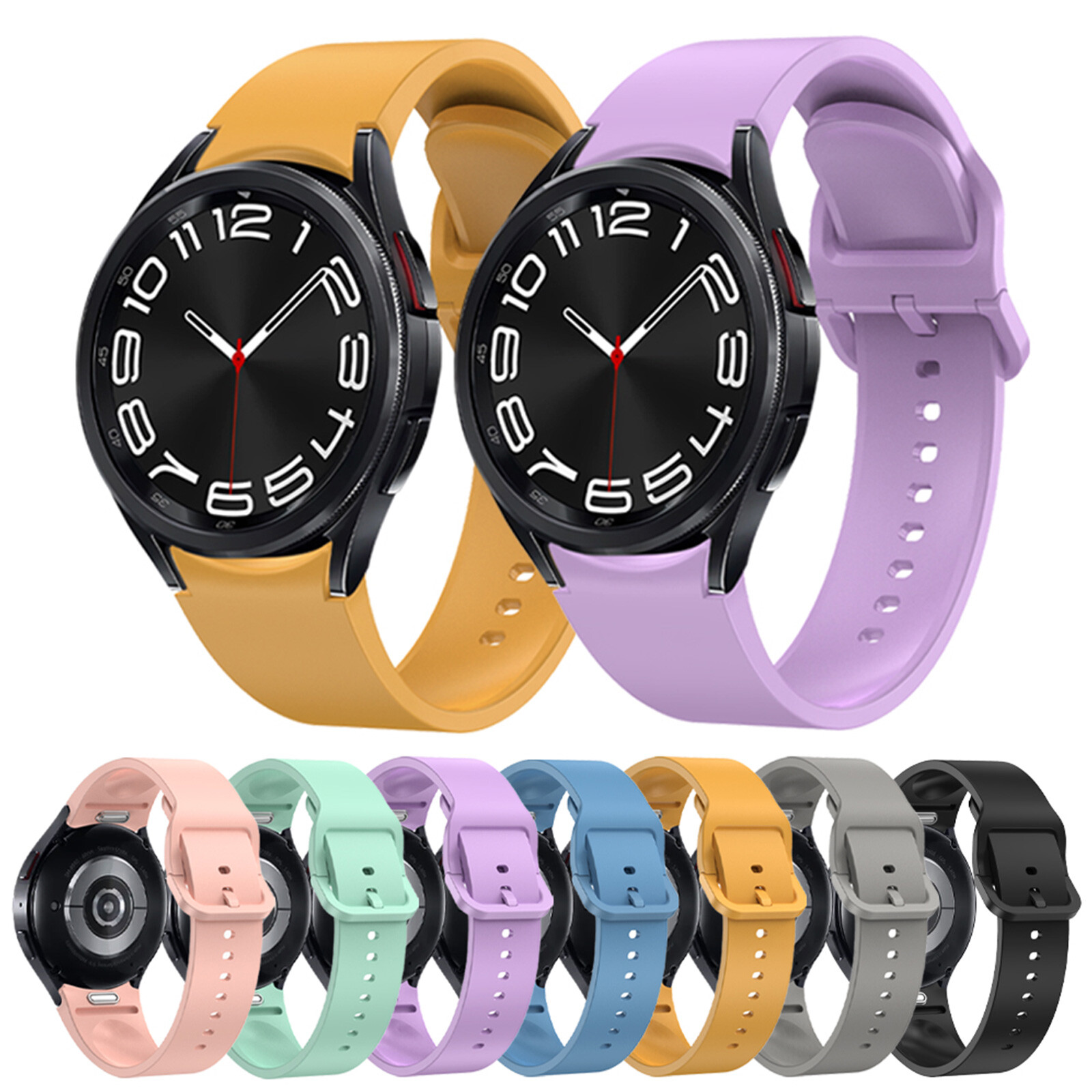 Liquid Silicone Watch Band Strap Replacement For Samsung Galaxy Watch 4 5 6 7 FE