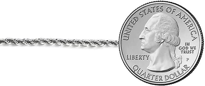 925 Solid Sterling Silver 2.5MM Diamond Cut Rope Chain Bracelet For Men & Women